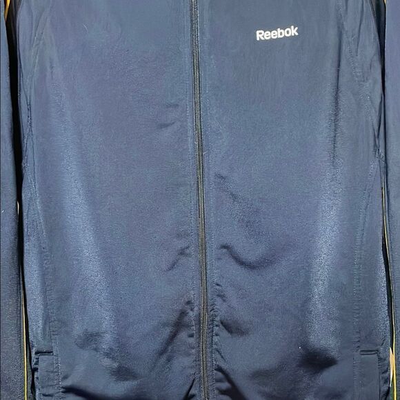Reebok Men's Navy Jacket with Gold Accents - Picture 3 of 8